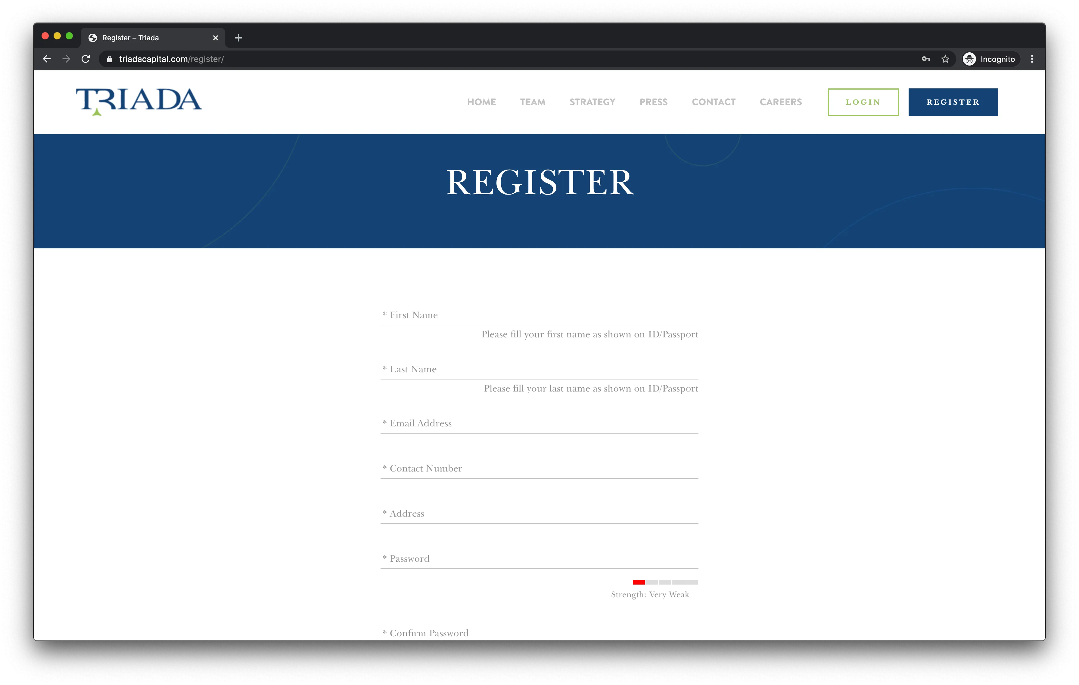 Client Management System screen 2