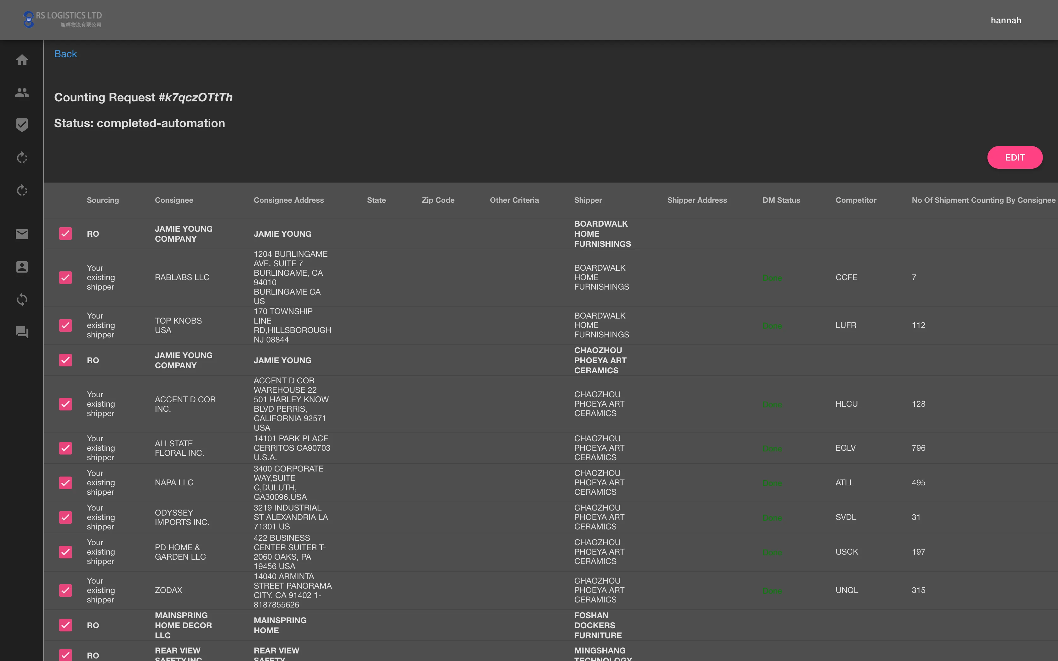 Customised CRM System screen 5