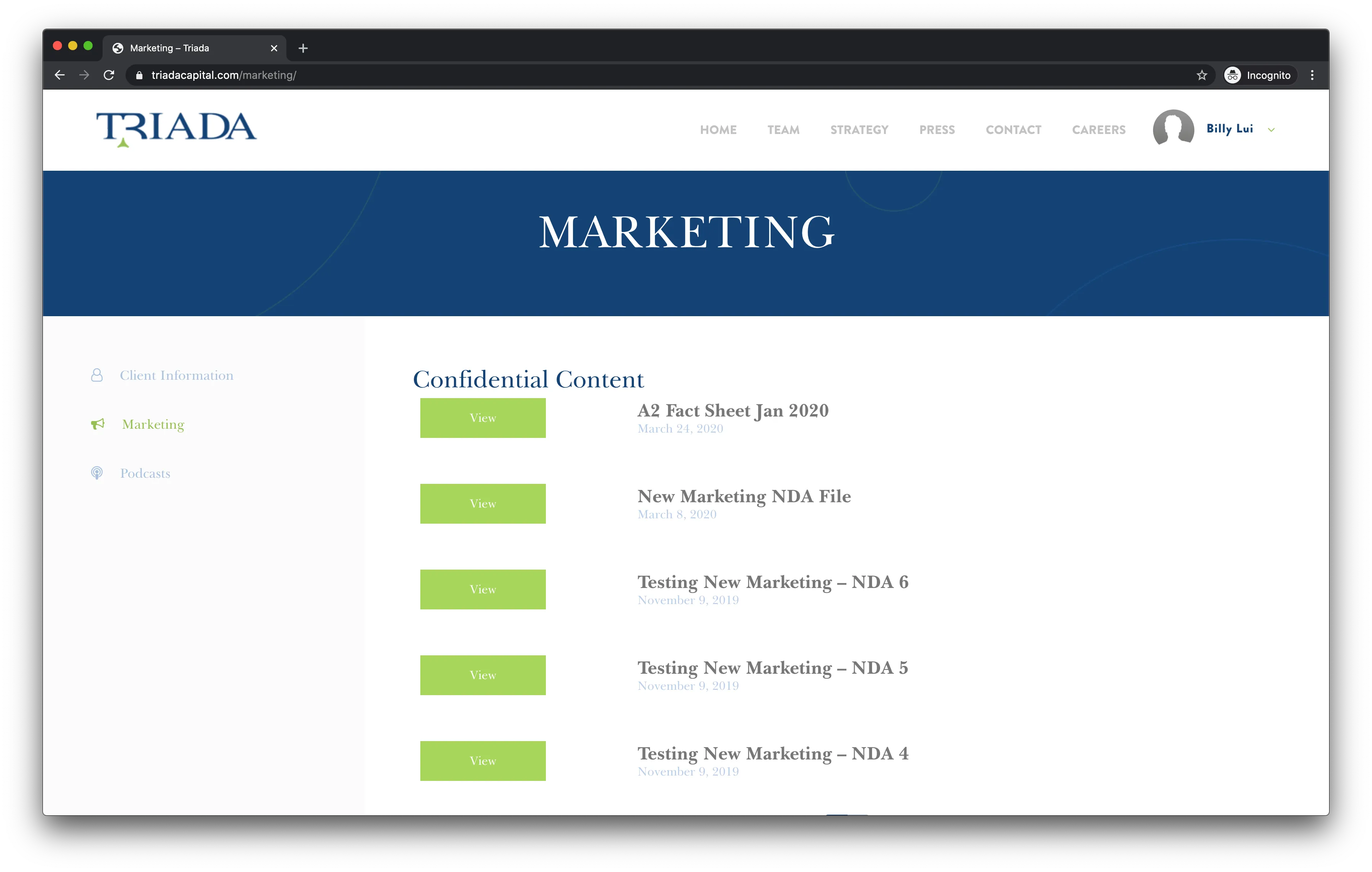 Client Management System screen 5