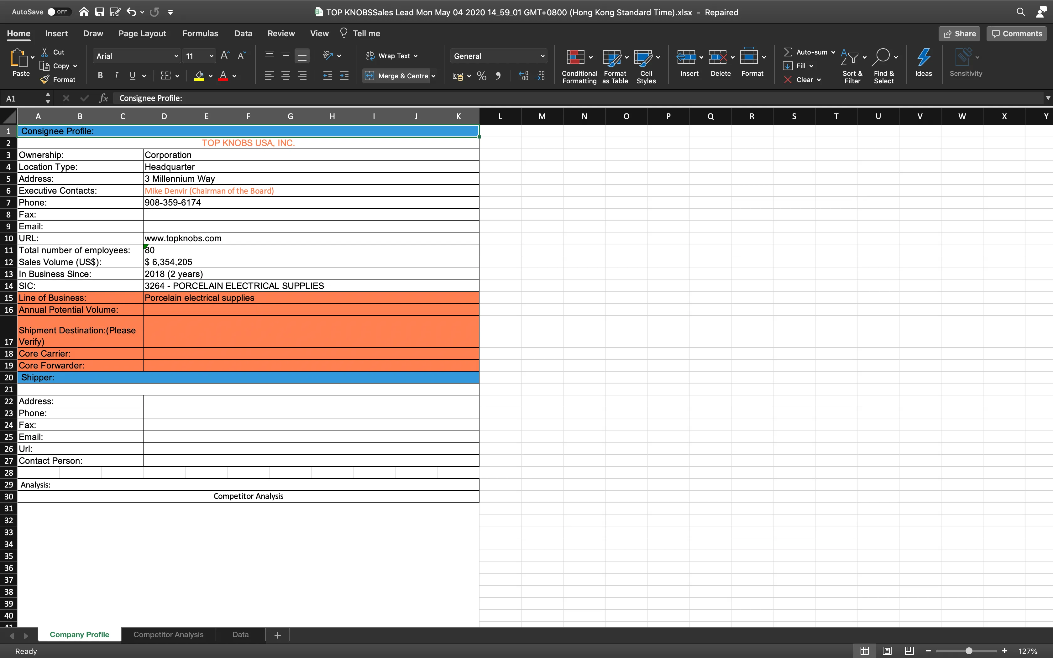 Customised CRM System screen 9
